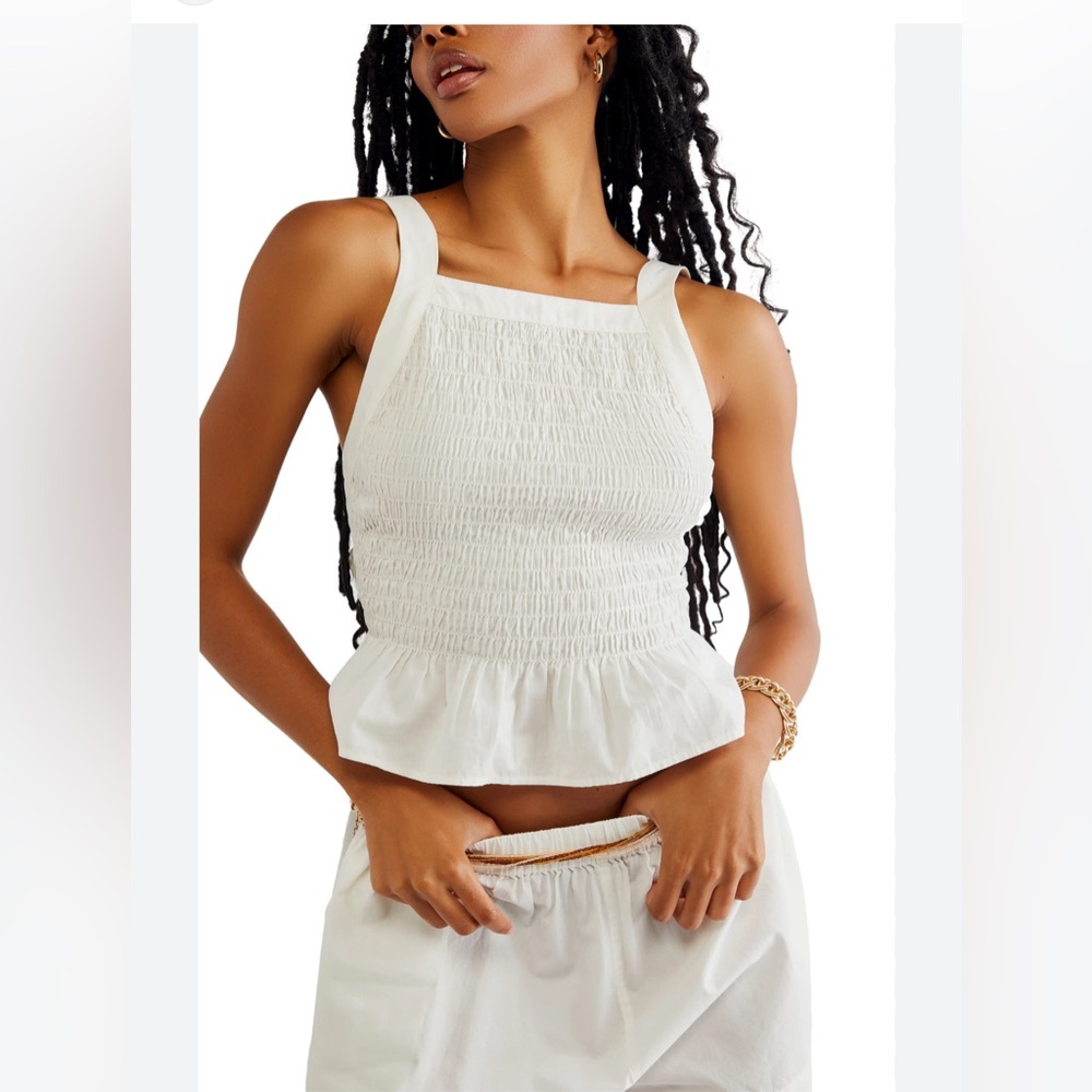 Free People size L smocked FEZ top